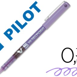 Bolígrafo roller Pilot V-5 punta aguja tinta violeta 0,5 mm.